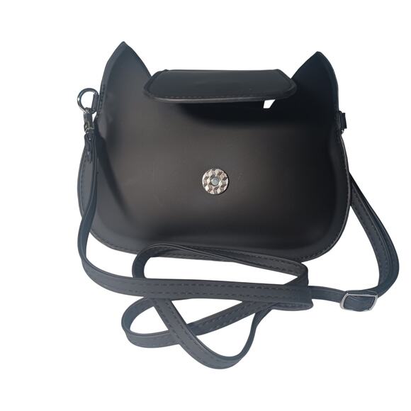 Cat Lady Box Black Cat Ear Purse Crossbody Shoulder Bag - Picture 4 of 6